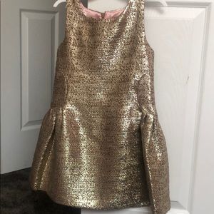Girls gold shimmer dress